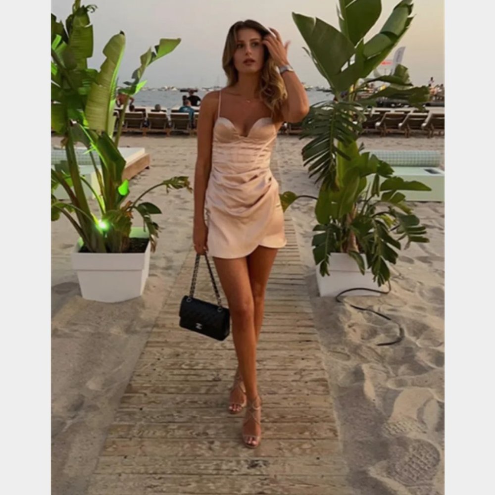 ZARA | Satin Effect Corset Dress